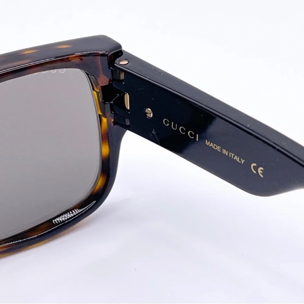 Authentic- New GUCCI SIlver Square Men's Sunglasses GG0664S 004 58